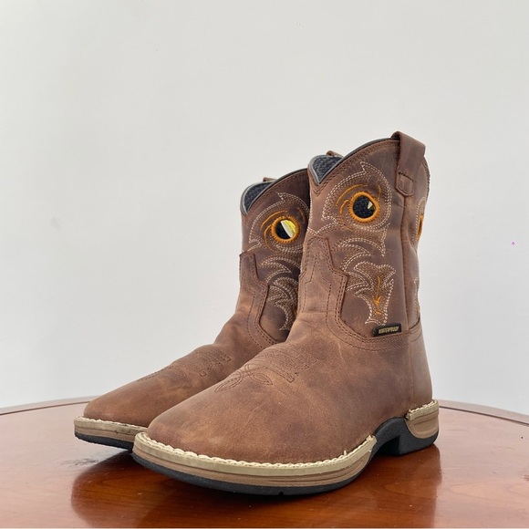 Dan Post Children's Storm's Eye Jr Brown Square Toe Cowboy Boots - Picture 1 of 8